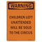 Signmission OSHA WARNING Sign, Children Left Unattended, 10in X 7in Decal, 7" W, 10" L, Portrait OS-WS-D-710-V-13622 - alternate 1